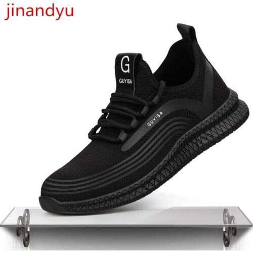Mesh Work Shoes Men Safety Boots Steel Toe Anti Puncture Non Slip Lightweight Men Casual Shoes Black Comfy Safty Shoes Man Boots