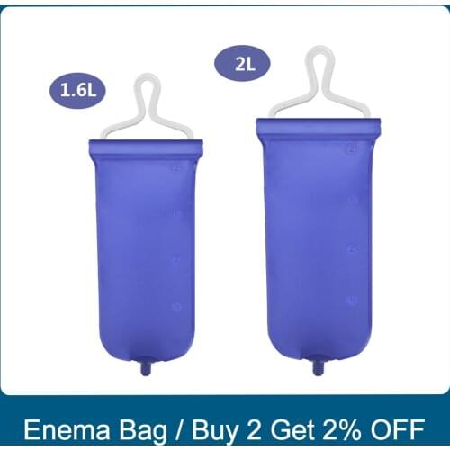 1.6L 2L Reusable Enema Bag Foldable Vaginal Colon Irrigation Cleaning Men Women Hygiene Wash Cleaner Enema Shower Kit