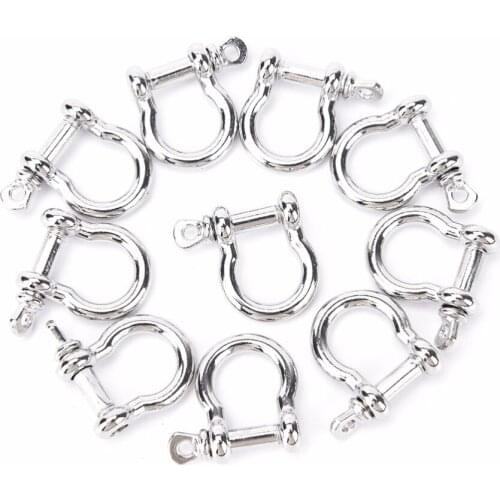 10Pcs/lot Stainless Steel O-Shaped Shackle Buckle Anchor Shackle Screw Pin for Paracord Outdoor Camping Survival Rope Bracelets