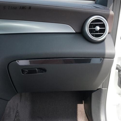 Car Styling Carbon fiber For Mercedes Benz GLC X253 Class Copilot Storage Box Trim sticker glove cover Auto Interior accessories