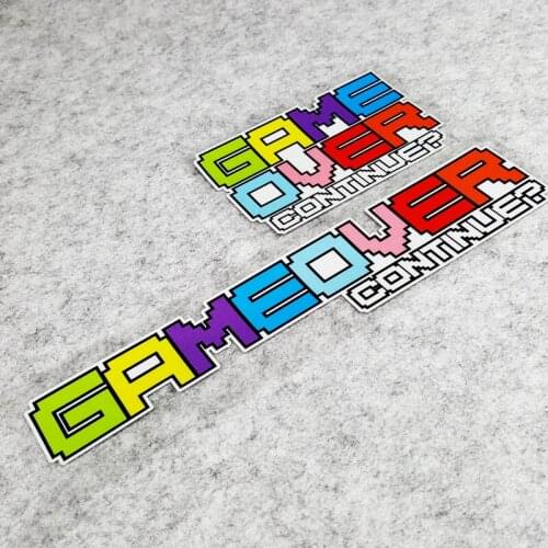 NO.S353 GAME OVER Cartoon Reflective Car Stickers and Decals Car Door Car Trunk Tail Windshield Motorcycle Fuel Tank Funny Stic