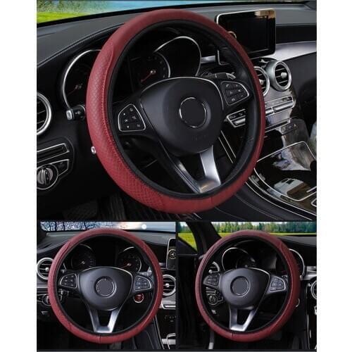 Universal Leather Anti-Slip Car Steering Wheel Cover For Dodge Caliber Journey Caravan Charger RAM Nitro Stratus Car Styling