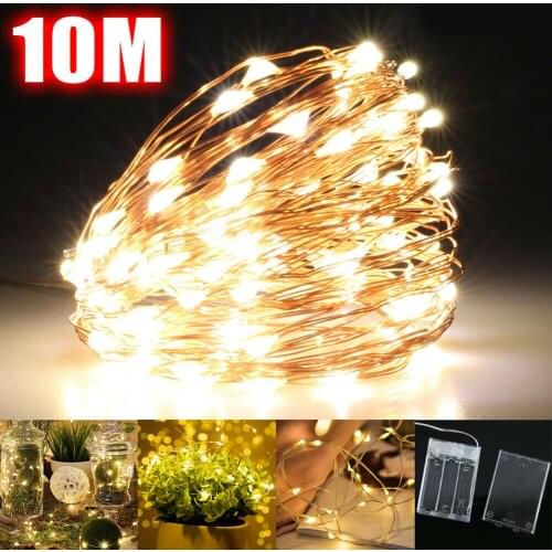 Waterproof Fairy Lights Copper Wire LED String Lights Christmas Garland Indoor Bedroom Home Wedding New Year Decoration Battery