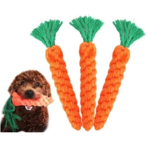Chew Toy Cotton Rope Carrot Toy Dog Bite Clean Teeth Molar Knot Toy Puppy Dog Bite Rope Weaving Toy
