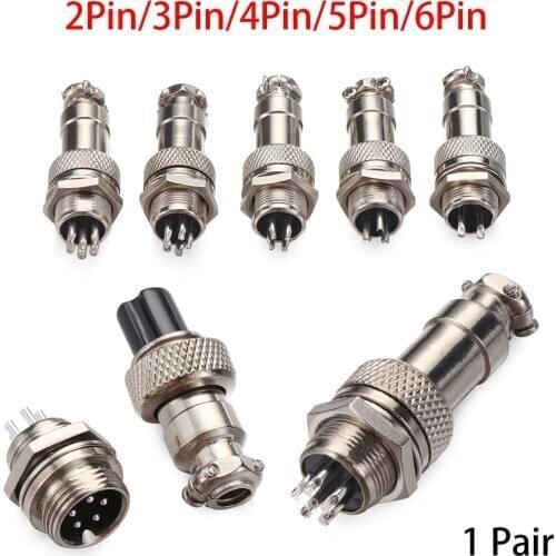 1 Pair Universal Metal GX12 2/3/4/5/6 Pin Male&Female 12mm Aviation Socket Plug Wire Panel Connector