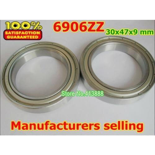 100pcs free shipping thin wall deep groove ball bearing 6906ZZ 30*47*9 mm