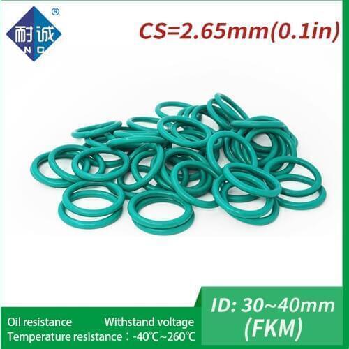 2PCS/lot fluoro rubber Ring FKM Oring Seals Thickness 2.65mm ID30/31.5/32.5/33.5/34.5/35.5/36.5/37.5/38.7/40mm O ring Washer