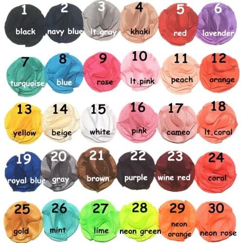 30pcs/lot Mini handmade chiffon flower 30 colors Fabric chiffon flower For Girls Hair Ornaments