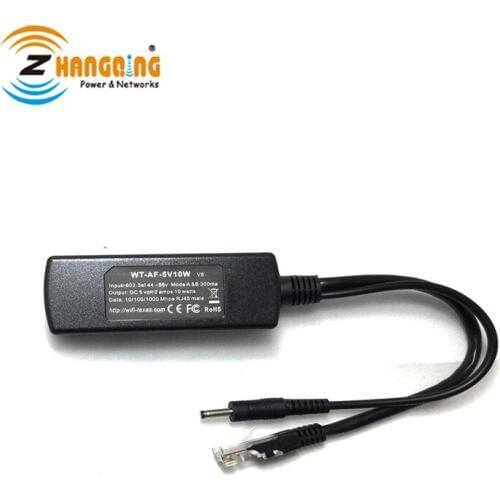 802.3af/at Gigabit 5V 2A POE splitter for 5V 2A None PoE IP camera Ipad Tablet
