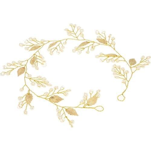 Pearl Hair Accessories Goddess Greek Leaf Princess Beaded Headdress Girl Headdress Bride Resin Jewelry Wedding Headband