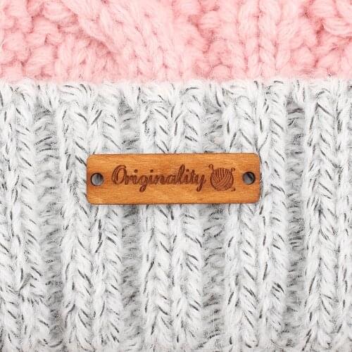 Garment Tag, Wooden labels, personalized tags, knit labels, Custom Name, Handmade, machine washable, Brand (WD1419)