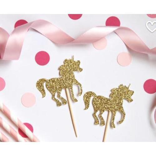 Glitter Unicorn cupcake toppers Food Picks Bachelorette Wedding Bridal Engagement Lingerie Party
