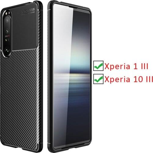 Case for sony xperia 1 10 iii bumper cover on xperia1 xperia10 iii 1iii 10iii protective phone coque back bag silicone matte tpu