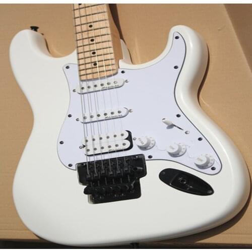 Factory store, classic 6-string electric guitar, pickup can be customized, double shake white paint, free transportation
