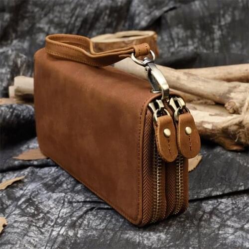 New Style Leather Purse Wallet For Men Women Male Female Long Wallet 100% Genuine Leather Zip Phone Wallets Ladies Girls