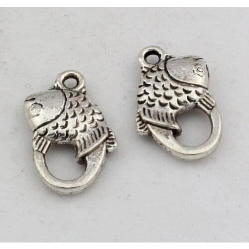 Hot ! 15pcs Zinc Alloy 3D fish Charms Pendants Beads 11mmx19mm DIY Jewelry (nm500)