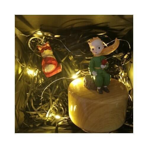 Cute Little prince rose Wood Music Box Movement Cartoons Home Office Coffee Decoration Christmas Birthday surprise Gift For Kids