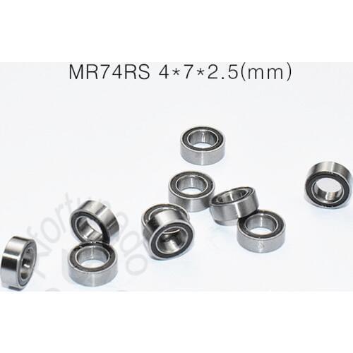 MR74RS 4*7*2.5(mm) 10pieces free shipping bearing ABEC-5 Rubber Sealed Miniature Mini Bearing MR74 MR74RS chrome steel bearing