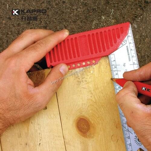 KAPRO Multi Function Rectangular Ruler For Woodworking 90 degree Stainless Steel Thickened Line Marking Ruler Tool