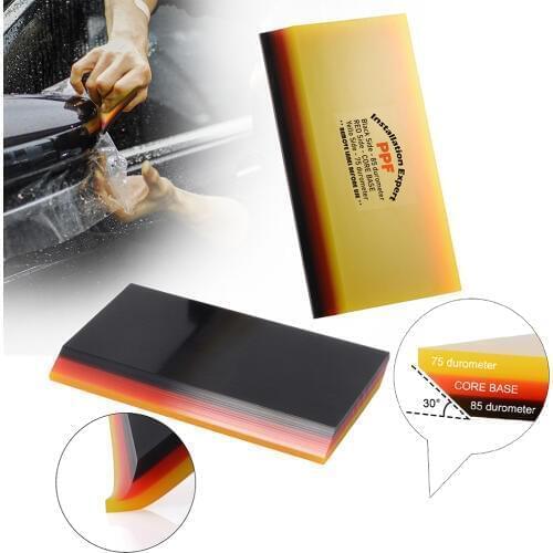 FOSHIO 2in1 Soft rubber Squeegee Vinyl Car Wrap Protective Film Install Scraper Window Tint Label Sticker Remover Cleaning Tool