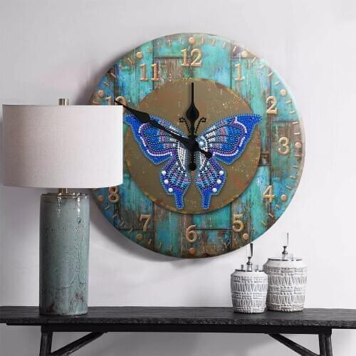 New Coming Butterfly Diamond Painting Clock Tin Diamond Embroidery Cross Stitch Painting With Diamonds Home Wall Decoration