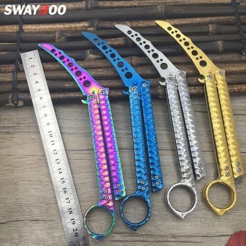 Swayboo Butterfly in knife butterfly knife training knife butterfly cs go game Karambit folding Knife no edge dull tool