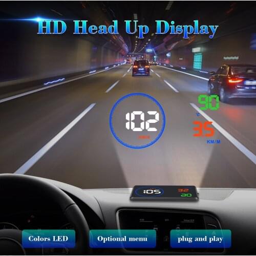 OBD2 M9 HUD Car Display 5.5 Inch Windscreen Projector Car Driving Data Display Speed RPM Fuel Consumption Security Alarm Display