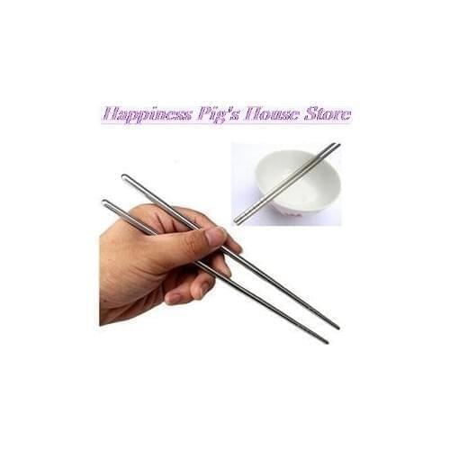 1 Pair Stainless Steel Chopsticks Laser Engraving Patterns Food Sticks Portable Reusable Chopstick Sushi Hashi