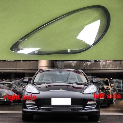 For Porsche Panamera 970 2010-2013 Headlight Transparent Cover Lampshade Headlamp Cover Lamp Shell Headlights Lens Black edge
