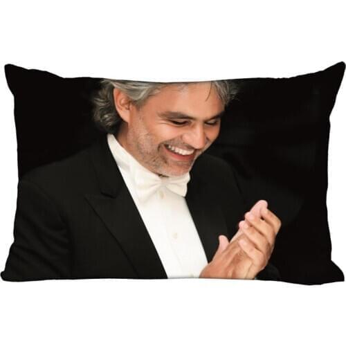 Hot Sale Andrea Bocelli Rectangle Pillowcase Custom Home textile Zipper Pillowcase Pillow Cover Size 45*35cm (one side) Print