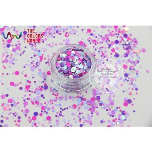 RI321-187 Mix Colors Dot shapes round Glitter for nail art ,nail gel,makeup and DIY decoration