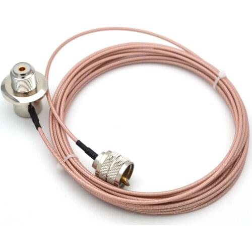 Pink 5 Meters RG316 Coaxial Cable UHF/ PL259 Male to Female for KT-8900D BJ-218 BJ-318 Ham Radio Walkie Talkie Antenna
