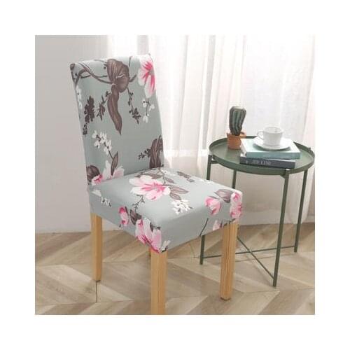 Modern Removable Anti-dirty Kitchen Seat Case Stretch Chair Cover for Banquet Spandex Elastic Printing Dining Chair Slipcover
