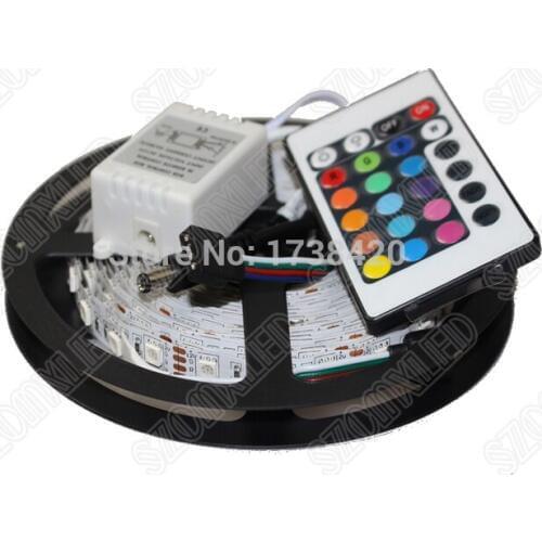 LED Strip RGB Changeable Waterproof IP65 RGB LED tape flexible neon light ribbon 5m 300Leds+ 24Keys Remote Controller,5set/lot