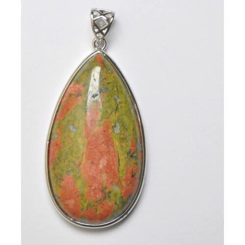 Unakite Epidote Stone Water-drop Pendant Fashion Jewelry For Woman Gift S3077