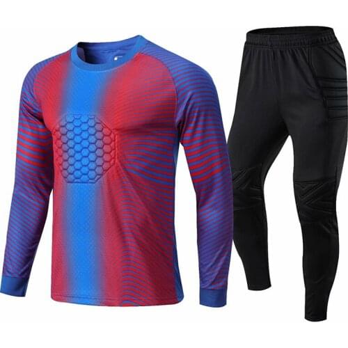 Adult Kids Football Long Sleeves Goal Keeper Uniforms Custom Football Goalkeeper Jerseys sets men kids Socce Football Uniforms