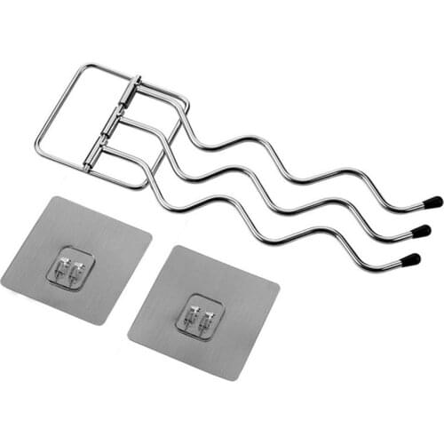 Stainless Steel Towel Racks Rotating 180 Degree Bath Balls Shelf, Hanging Bathroom Towel Holders, Kitchen Soup Spoon Rag Stand