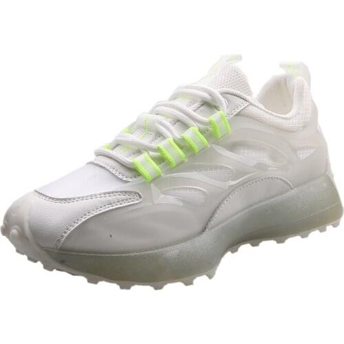 Sneakers Woman Platform Shoes 2021 Fashion Fluorescence Thick Bottom Jelly Sole Basket Femme Breathable Chunky Sneakers Women