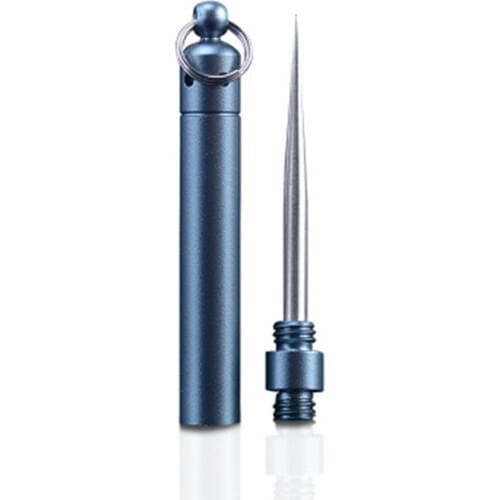 Blue Stainless Steel Toothpick Aluminum Metal Toothpick Holder Decorative Portable Outdoor Toothpick Camping Tool