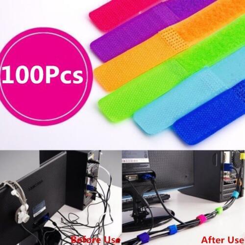100Pcs Width 20mm Nylon Cable Winder Wire Organizer Earphone Holder Mouse Cord Protector