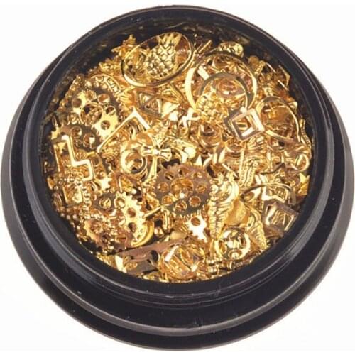 120Pcs Mixed Steampunk Golden Metal Moon Star Cogs Gear Conch Pineapple Charm UV Frame Resin Jewelry Fillings Art Crafts