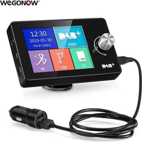 2.8 inch car European DAB+ digital radio color screen receiver, Bluetooth hands-free FM forwarding aux output