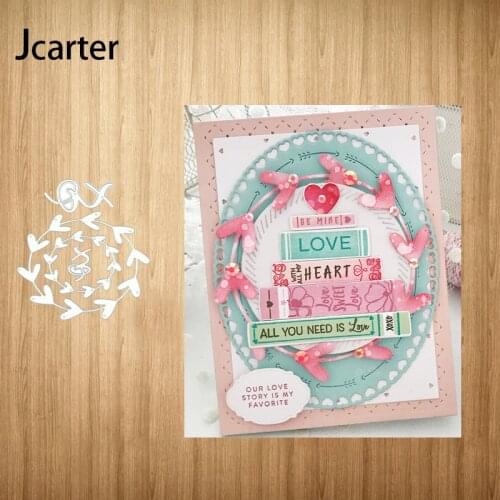 2021 New Design Metal Cutting Dies Heart Wreath Craft for Scrapbooking Handmade Knife Mould Blade Punch Stencils Dies Cut Model