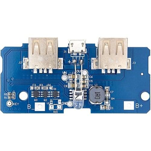 5V 2A Power Bank Charger Module Charging Circuit Board Step Up Boost Power Supply Module 2A Dual USB Output 1A Input