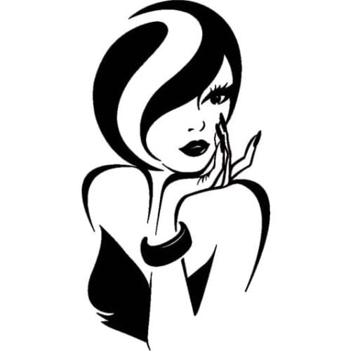 7.1*13.1CM Sexy Girl Smiling Tempting Artistical Design Zero Defect Vinyl Decal Car Sticker Laptop Suitcase Skateboard Sticker