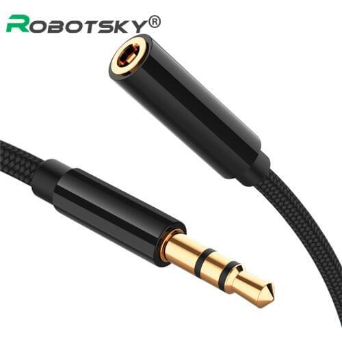 Robotsky AUX Cable 3.5mm Jack Male to Female Headphone Cable for 3.5mm Jack Earphone Bluetooth Speaker Audio Extension Cable