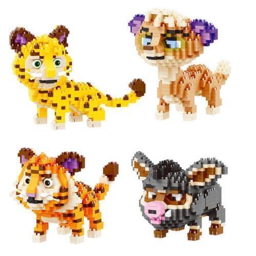 Balody Animal Mini Blocks Russian Cartoon Tiger Model Plastic Building Toy Panther Figure Brinquedos for Children Toys Love Gift
