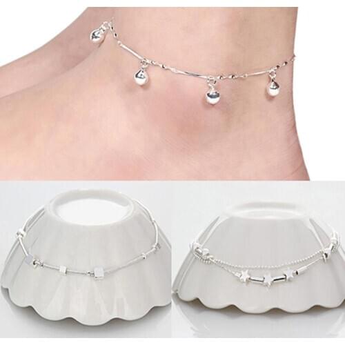 Fashion Women Anklet Bracelet on the leg Simple Design Women Anklets Star Heart Beads Chain Barefoot Sandal браслеты женские