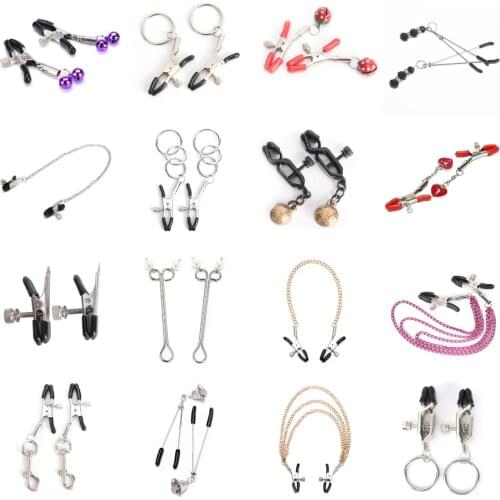 Chain Fetish Nipple Clamps Shaking Milk Stimulate For Women Couple Body Jewelry Accessories Exotic Accessories