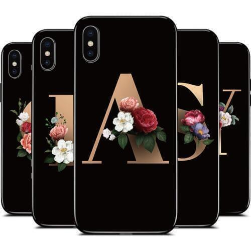 Case For Google Pixel 5XL 4A 2XL 3XL 4 XL 3A XL 2 3lite Back Cover Floral letter A B C pattern Soft TPU Silicone Phone Case